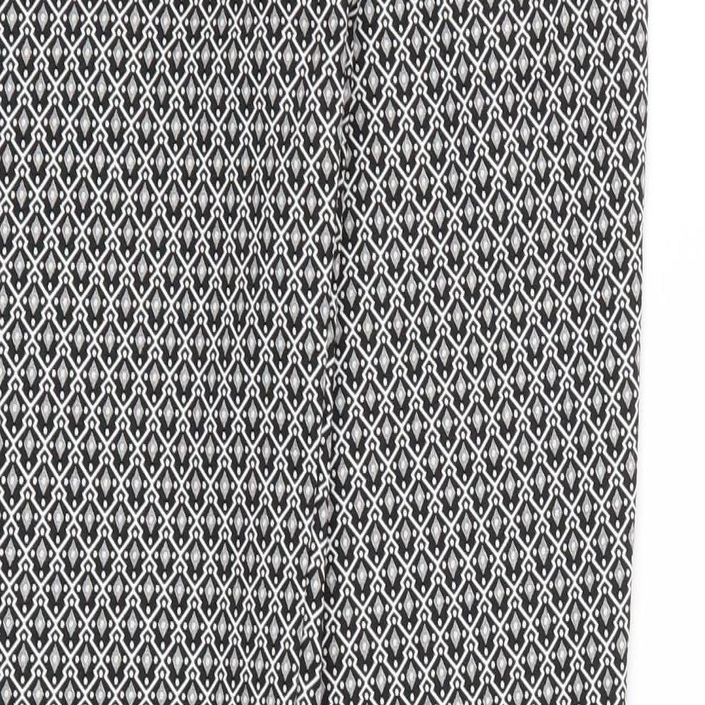 F&F Womens Black Argyle/Diamond  Trousers  Size 6 L28 in