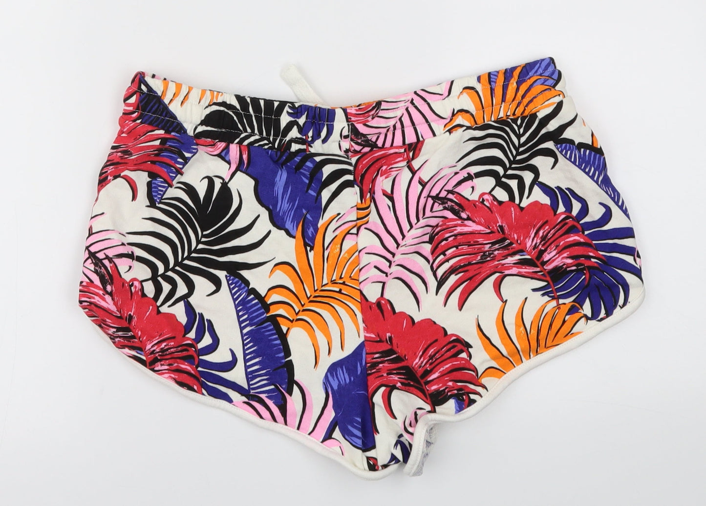 New Look Womens Multicoloured Floral  Cut-Off Shorts Size 8 - Stretch waistband