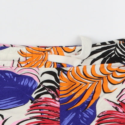 New Look Womens Multicoloured Floral  Cut-Off Shorts Size 8 - Stretch waistband