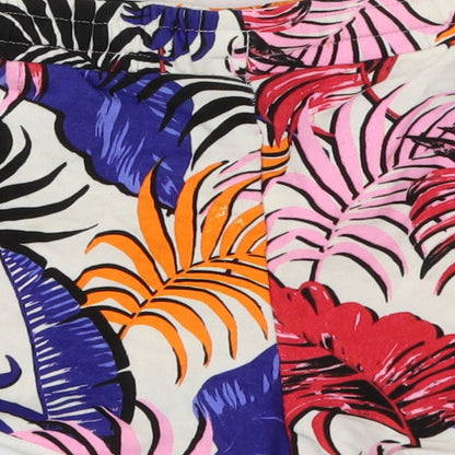 New Look Womens Multicoloured Floral  Cut-Off Shorts Size 8 - Stretch waistband