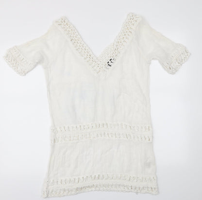 Womens UK Size M Topshop White Basic T-Shirt