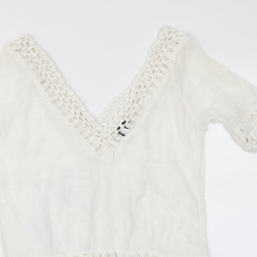 Womens UK Size M Topshop White Basic T-Shirt