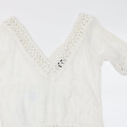 Womens UK Size M Topshop White Basic T-Shirt