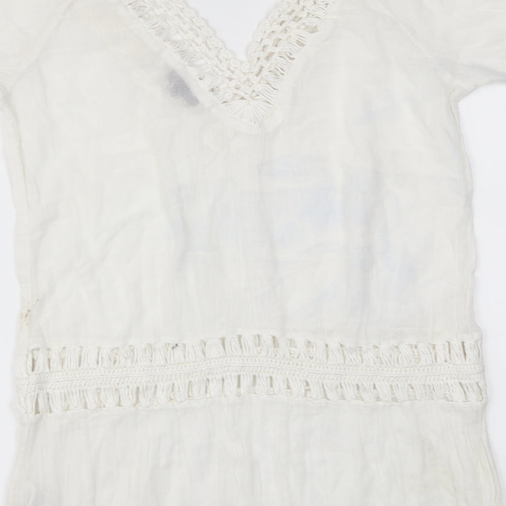 Womens UK Size M Topshop White Basic T-Shirt