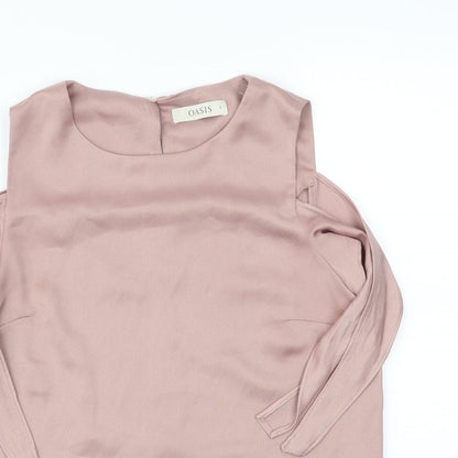 Womens UK Size 8 Oasis Pink Basic T-Shirt