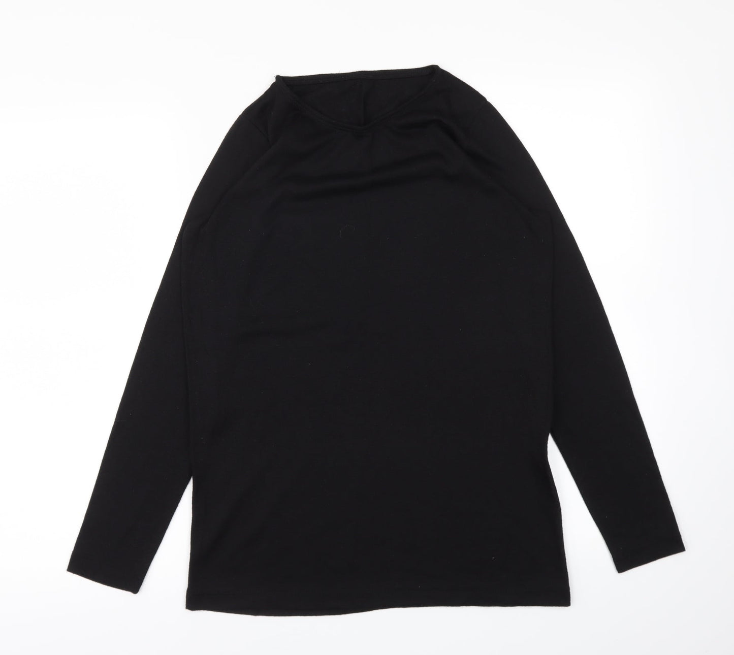 Womens UK Size L Preworn Black Basic T-Shirt