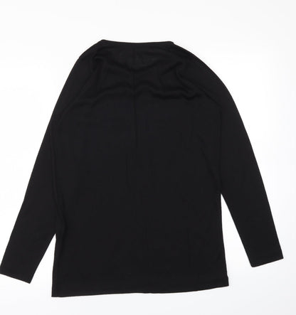 Womens UK Size L Preworn Black Basic T-Shirt