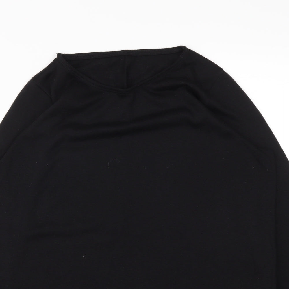 Womens UK Size L Preworn Black Basic T-Shirt