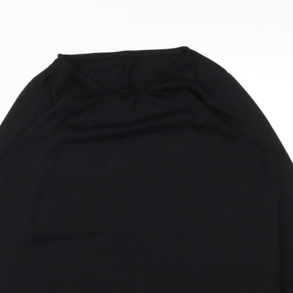 Womens UK Size L Preworn Black Basic T-Shirt