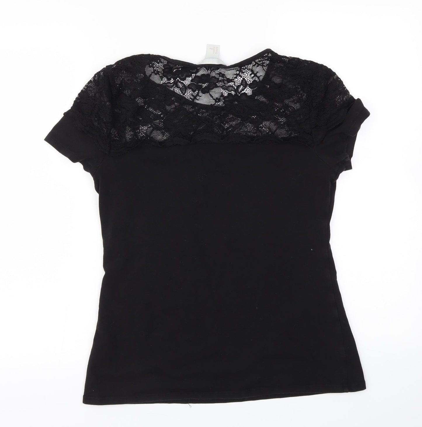 Womens UK Size M H&M Black Basic T-Shirt