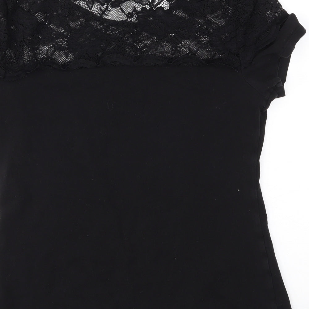Womens UK Size M H&M Black Basic T-Shirt