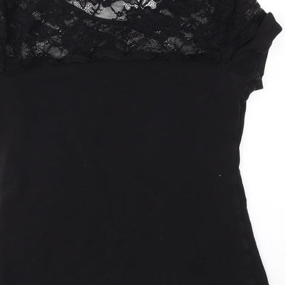 Womens UK Size M H&M Black Basic T-Shirt