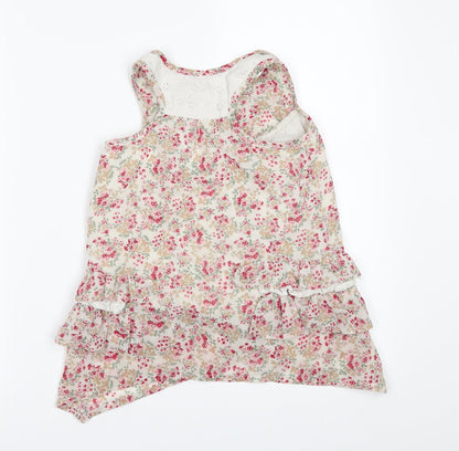 TU Girls Beige Floral  Tunic Button-Up Size 5 Years