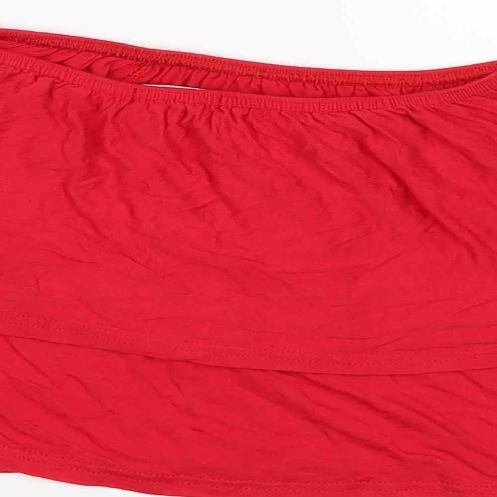 Boohoo Womens Red   Cropped Blouse Size 14