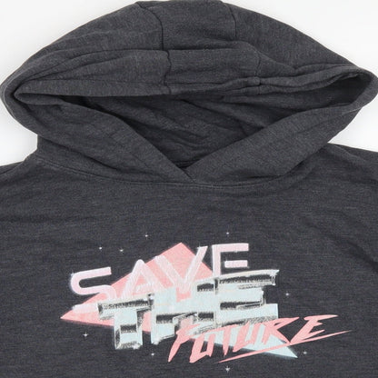 Next Girls Grey   Pullover Hoodie Size 8 Years  - SAVE THE FUTURE