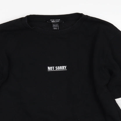 New Look Girls Black   Pullover Sweatshirt Size 10-11 Years  - not sorry
