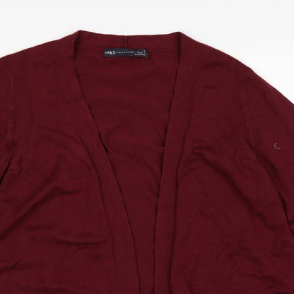 Marks and Spencer Womens Red   Cardigan Jumper Size S