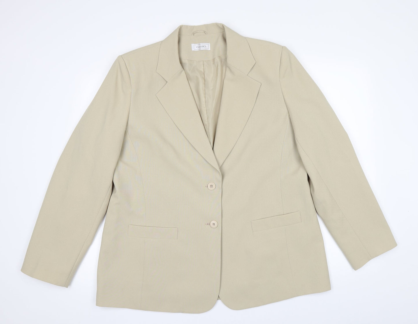 Womens UK Size 18 Classic Regular Beige Suit Jacket