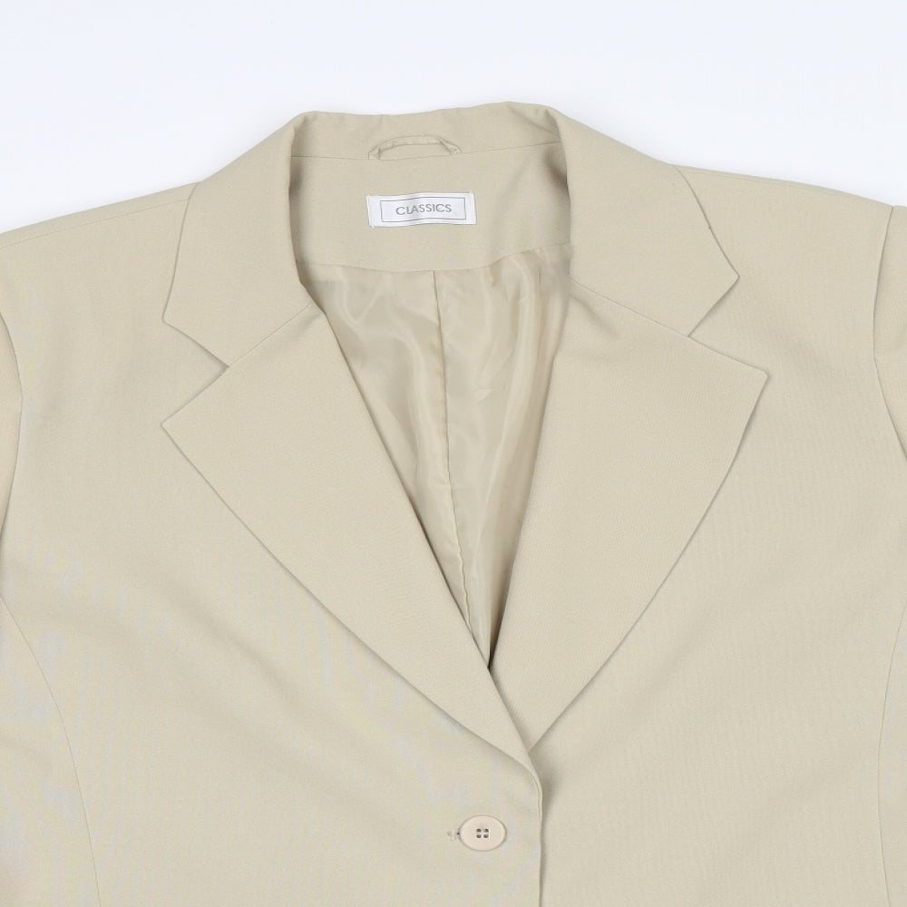 Womens UK Size 18 Classic Regular Beige Suit Jacket