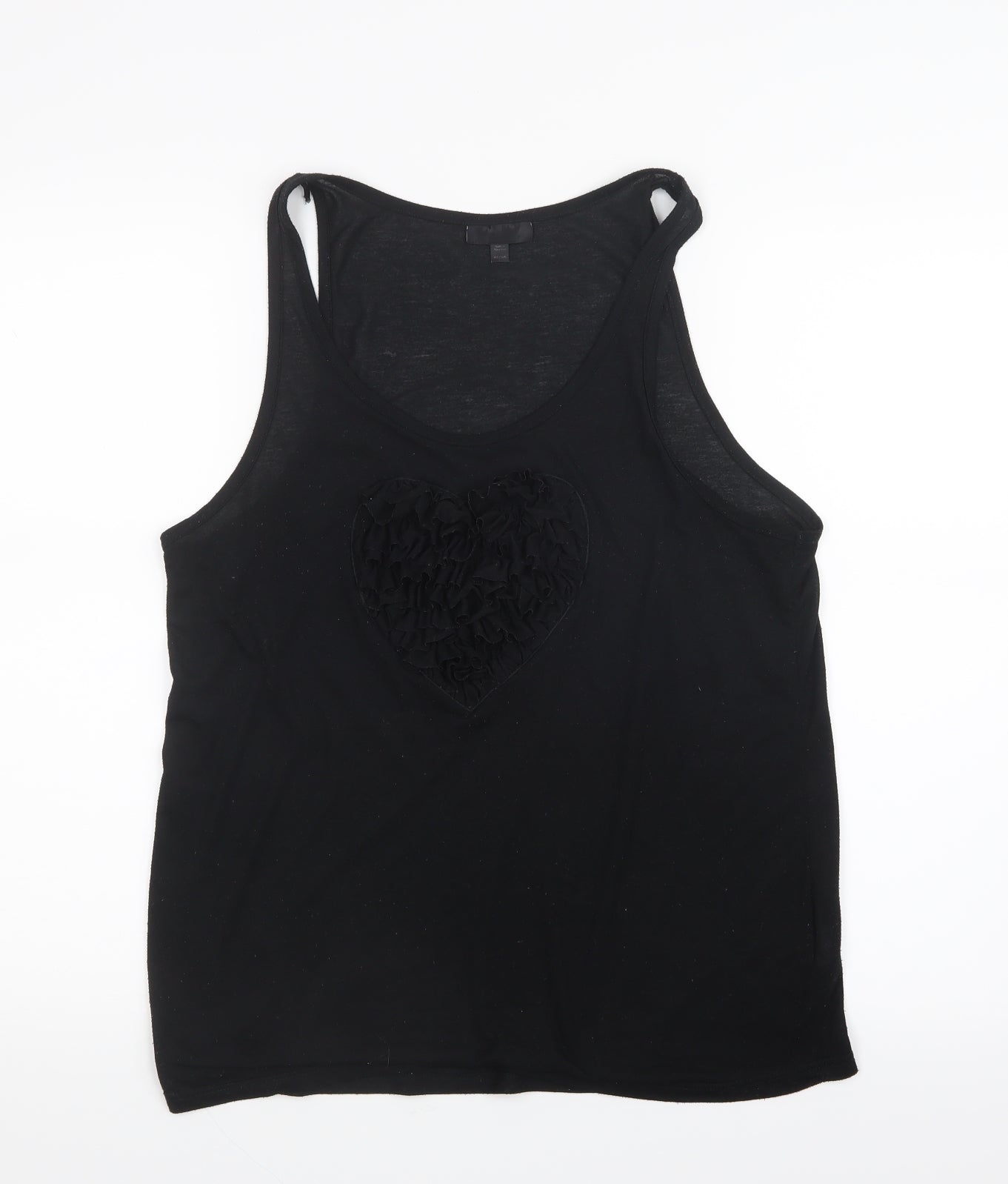 Womens UK Size 10 Topshop Black Basic Tank