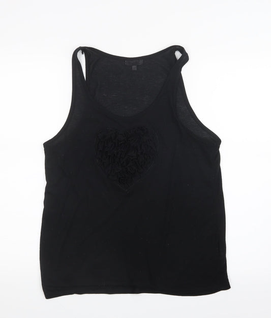 Womens UK Size 10 Topshop Black Basic Tank