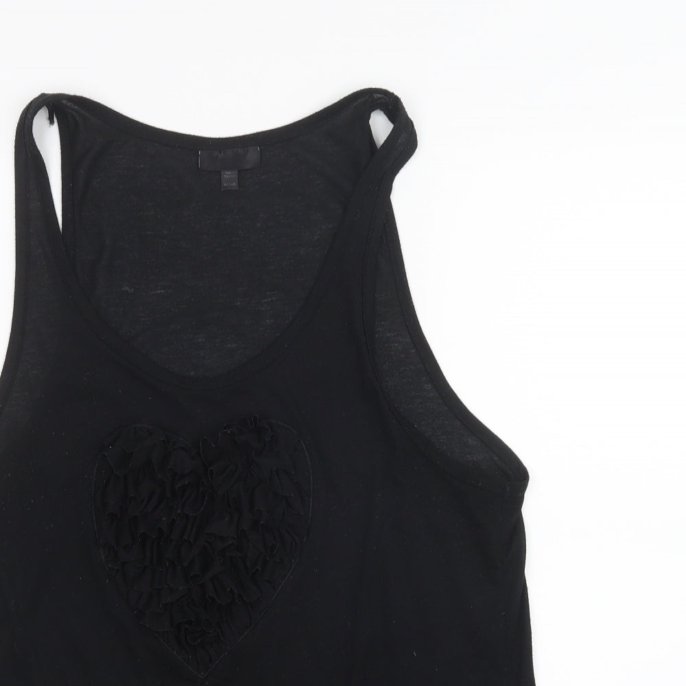 Womens UK Size 10 Topshop Black Basic Tank