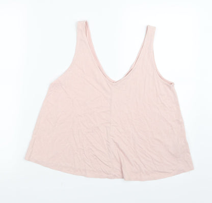 Womens UK Size 8 Topshop Pink Cropped T-Shirt