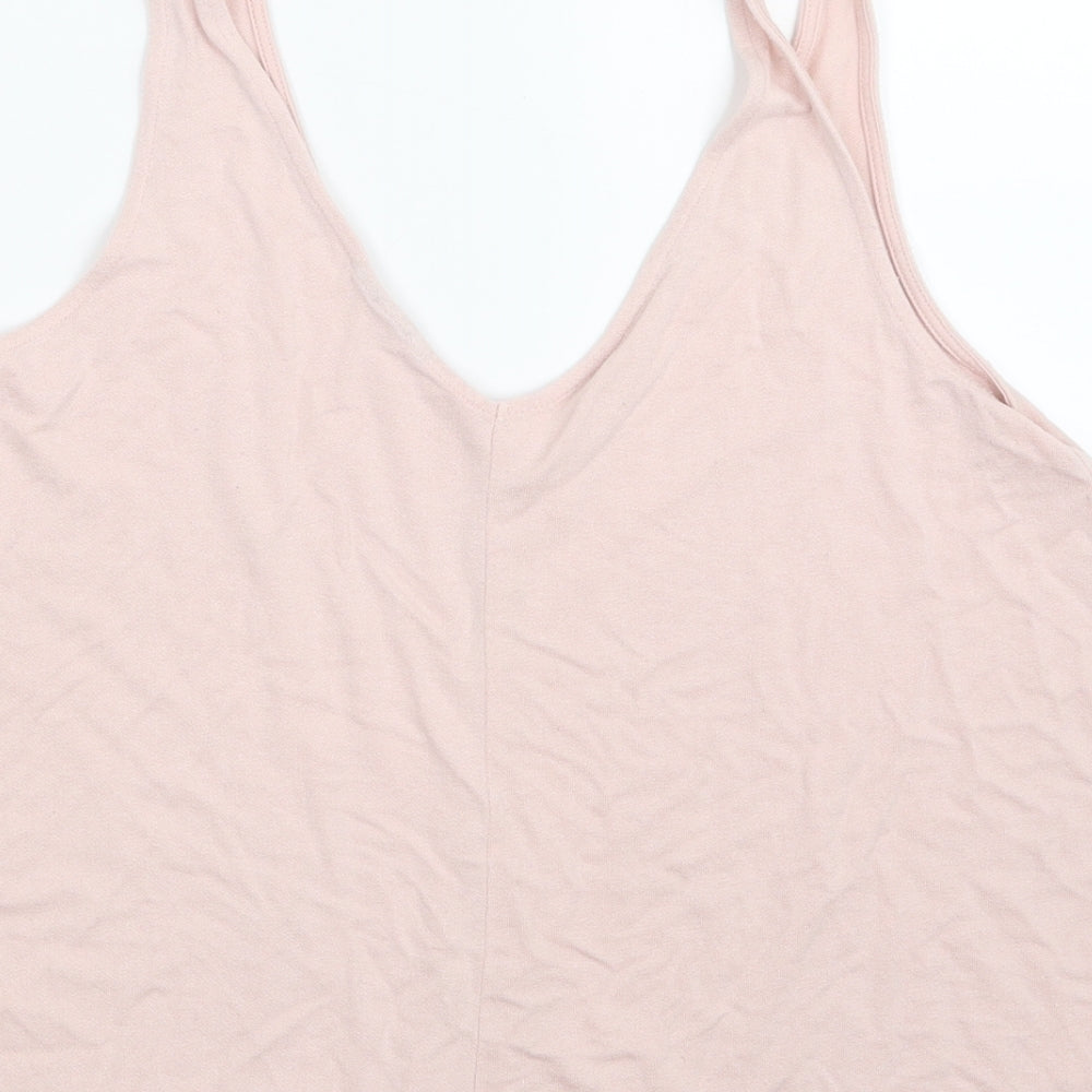 Womens UK Size 8 Topshop Pink Cropped T-Shirt