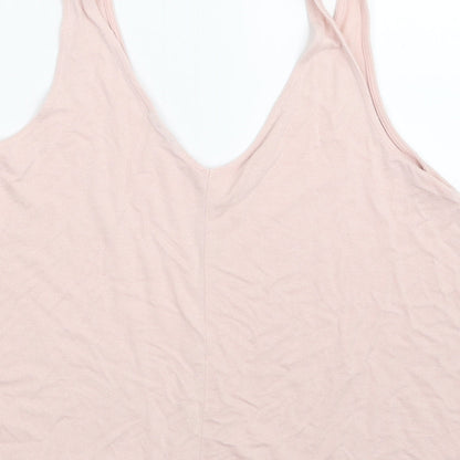 Womens UK Size 8 Topshop Pink Cropped T-Shirt