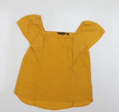 Womens UK Size 14 Dorothy Perkins Yellow Basic T-Shirt