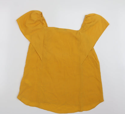 Womens UK Size 14 Dorothy Perkins Yellow Basic T-Shirt