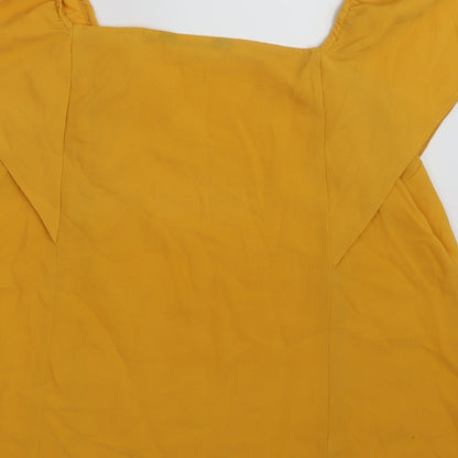 Womens UK Size 14 Dorothy Perkins Yellow Basic T-Shirt