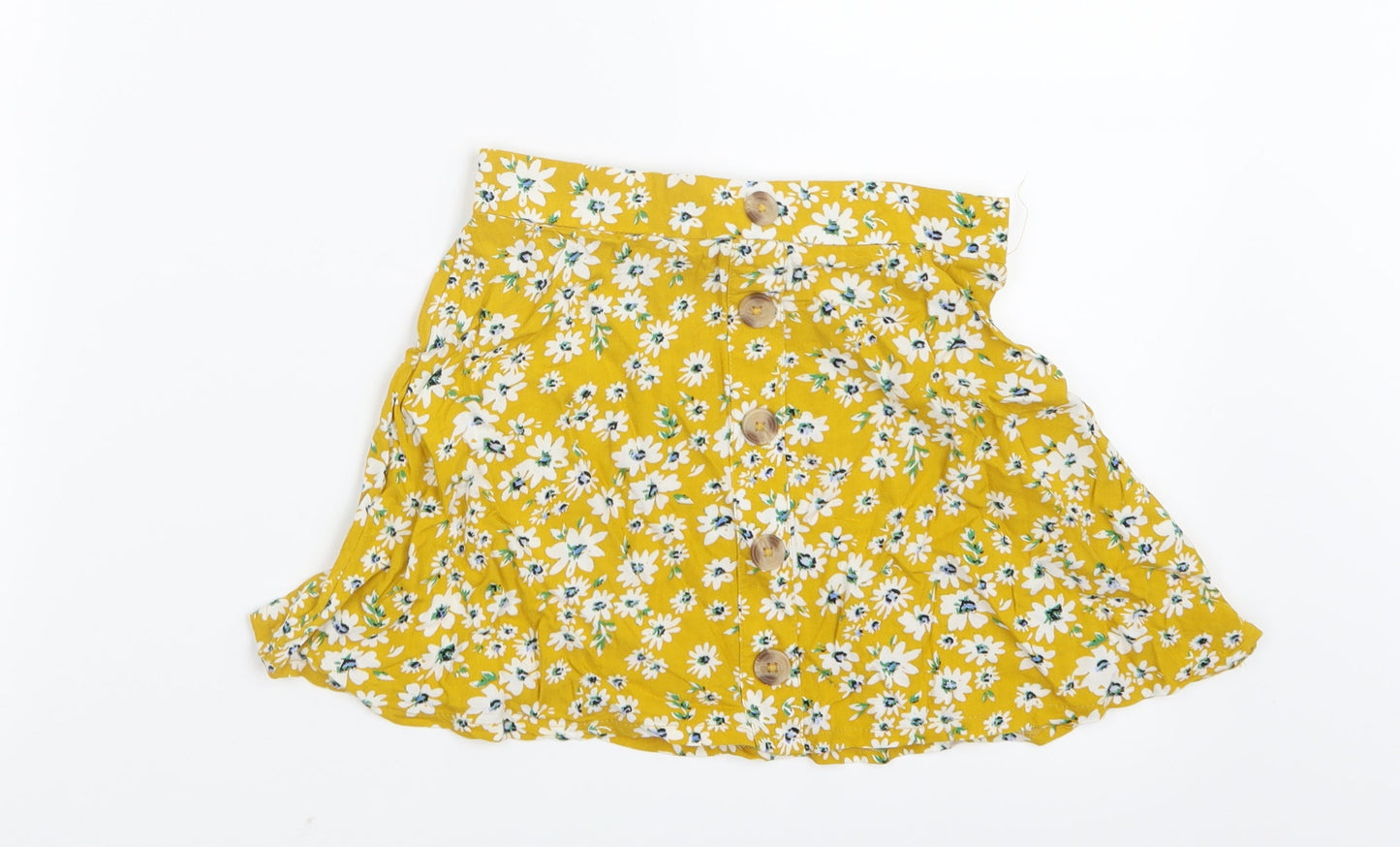 Miss E-vie Girls Yellow Floral  A-Line Skirt Size 6-7 Years