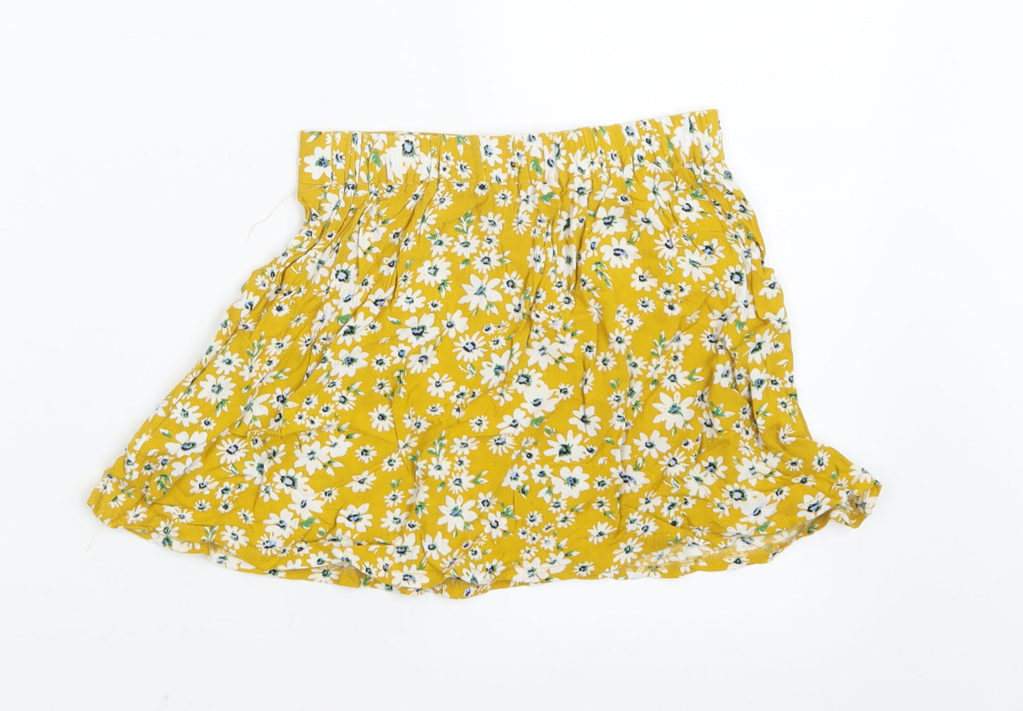 Miss E-vie Girls Yellow Floral  A-Line Skirt Size 6-7 Years