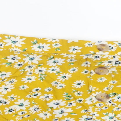Miss E-vie Girls Yellow Floral  A-Line Skirt Size 6-7 Years