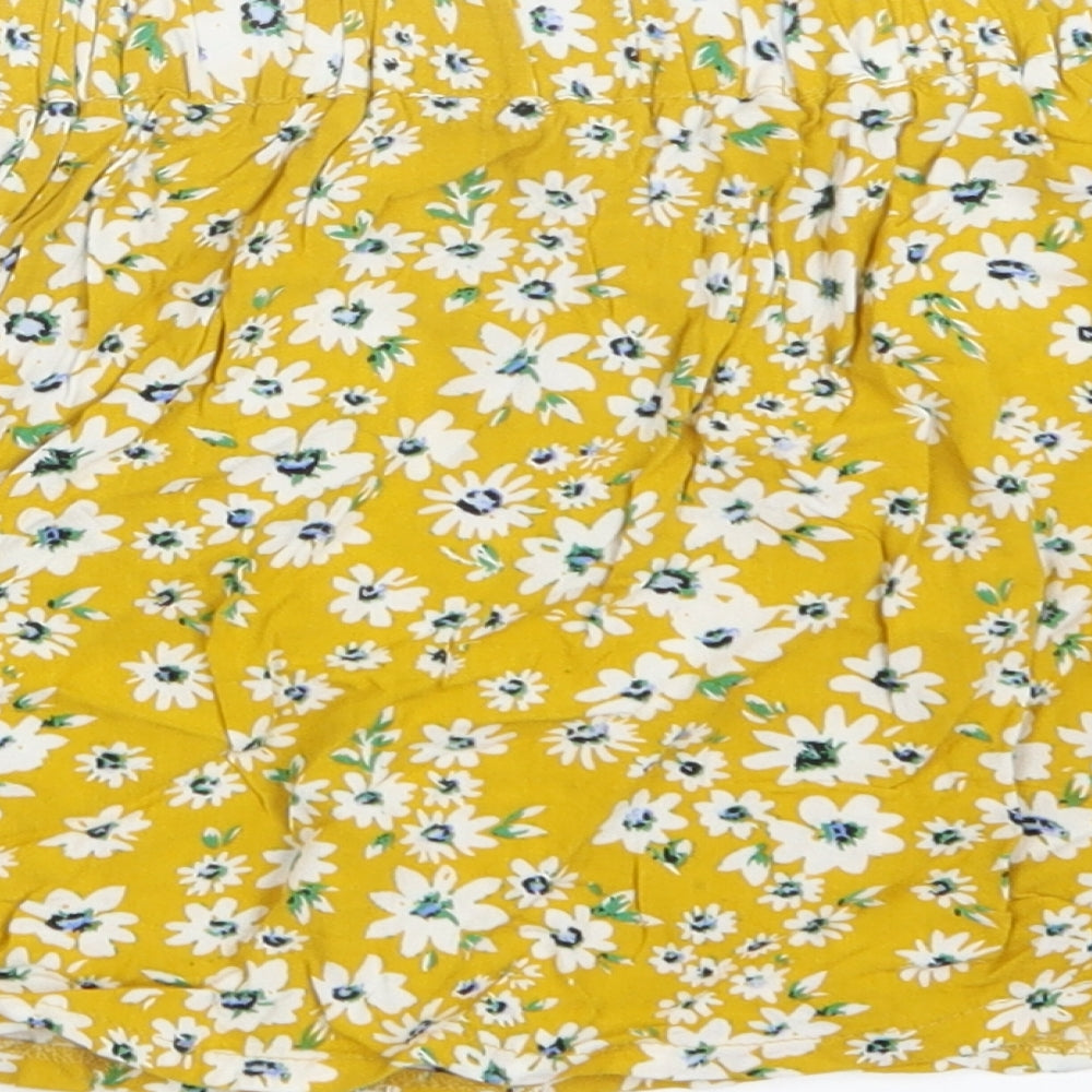 Miss E-vie Girls Yellow Floral  A-Line Skirt Size 6-7 Years
