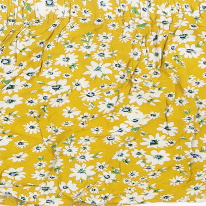 Miss E-vie Girls Yellow Floral  A-Line Skirt Size 6-7 Years