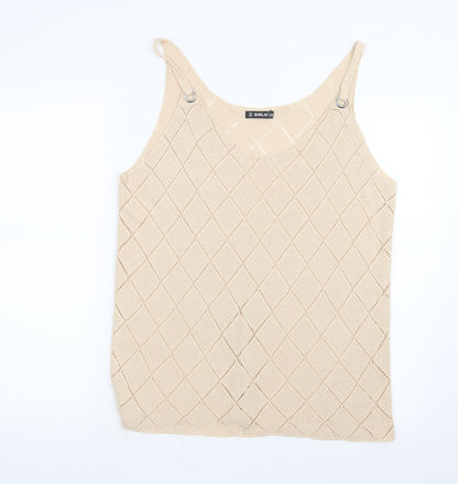 Womens UK Size 4XL Sheilay Beige Basic Tank