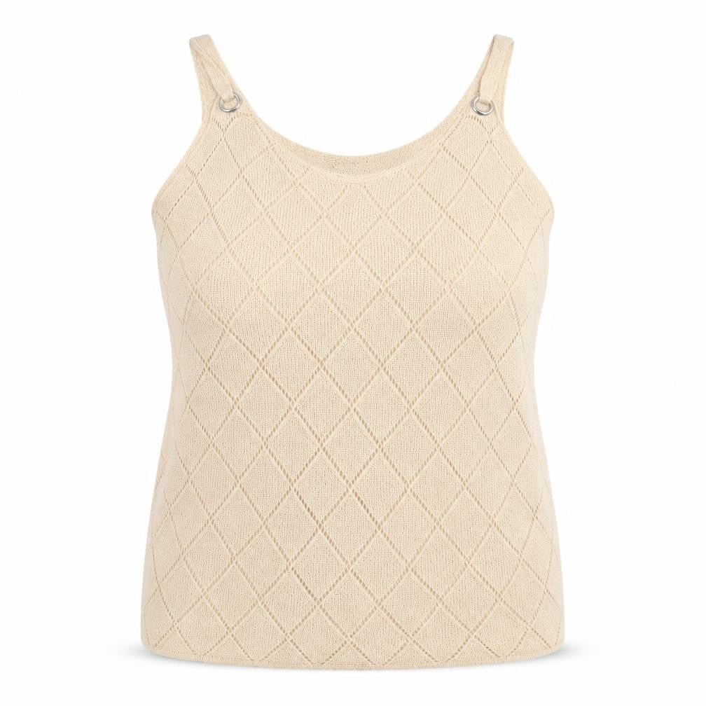 Womens UK Size 4XL Sheilay Beige Basic Tank