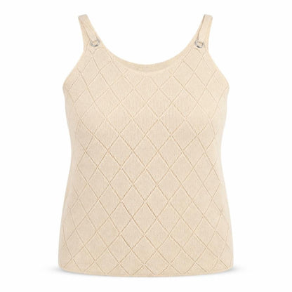 Womens UK Size 4XL Sheilay Beige Basic Tank