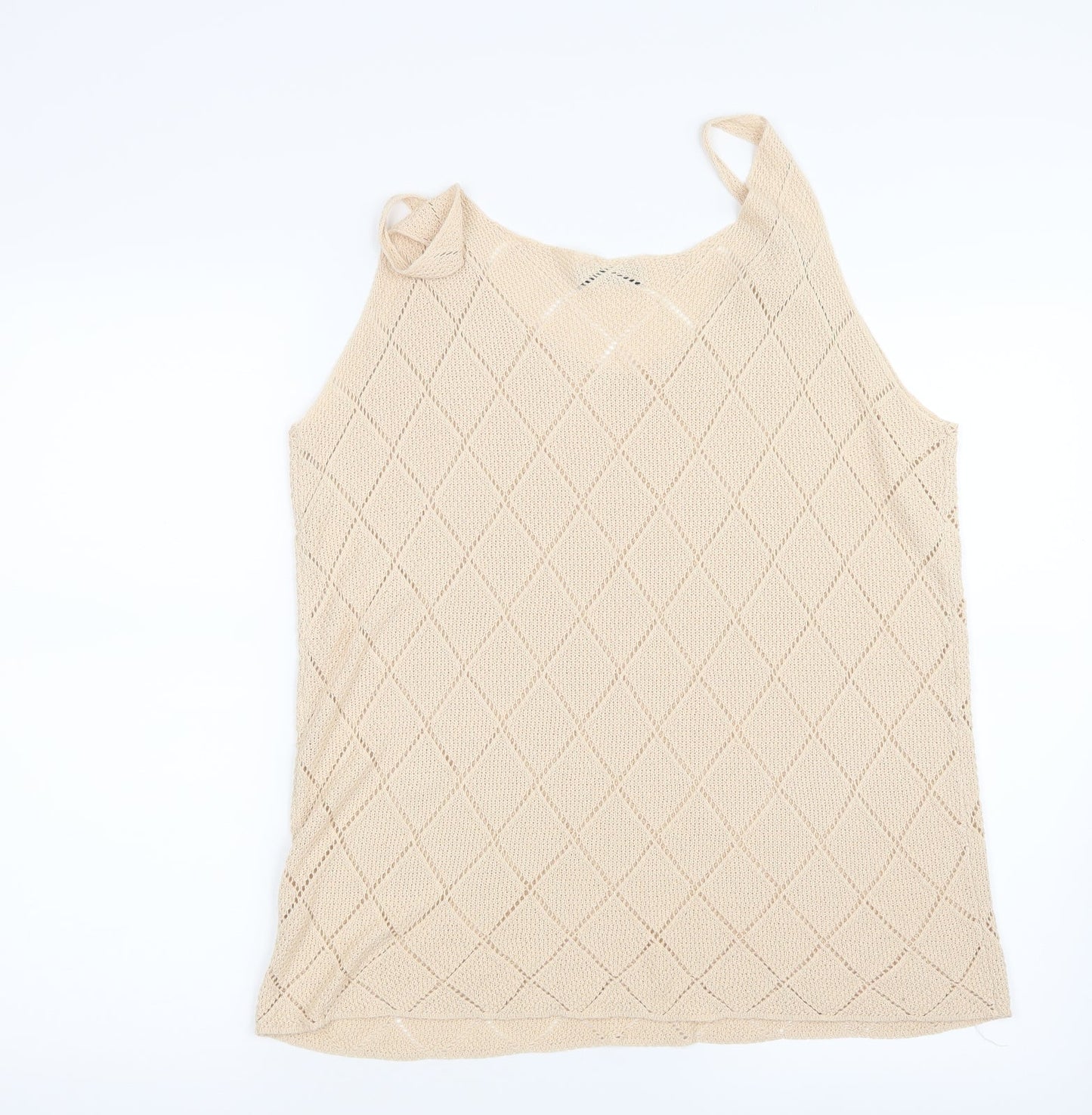 Womens UK Size 4XL Sheilay Beige Basic Tank