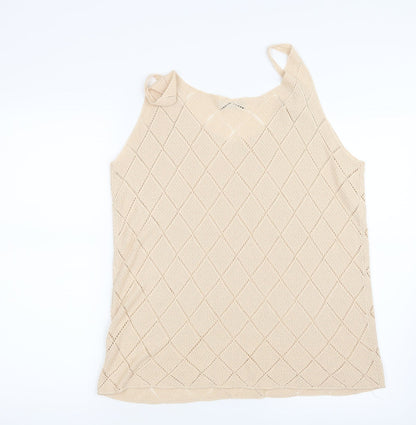Womens UK Size 4XL Sheilay Beige Basic Tank