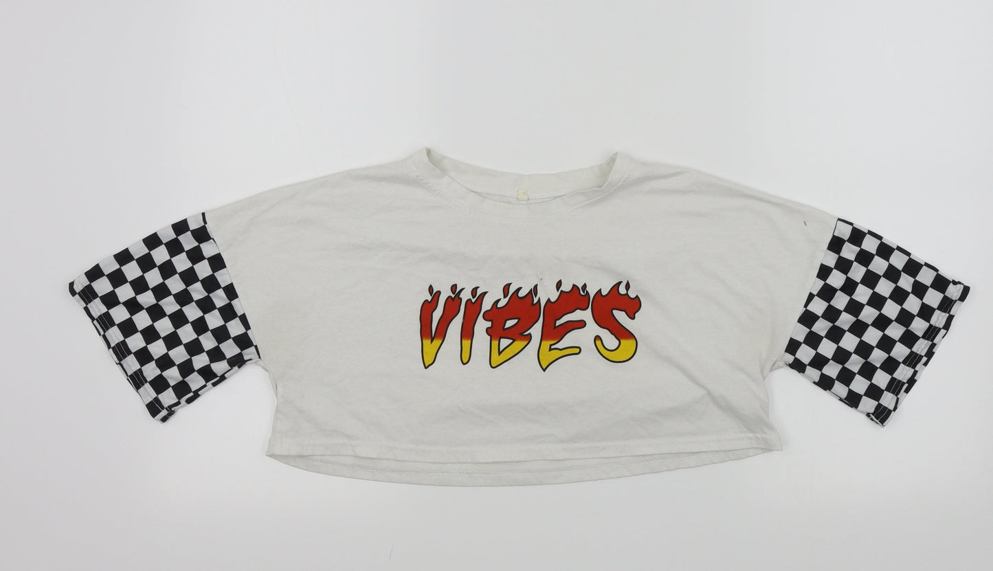 Womens UK Size M Preworn White Basic T-Shirt