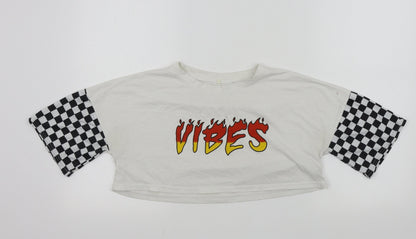 Womens UK Size M Preworn White Basic T-Shirt