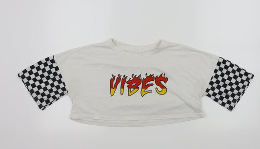 Womens UK Size M Preworn White Basic T-Shirt