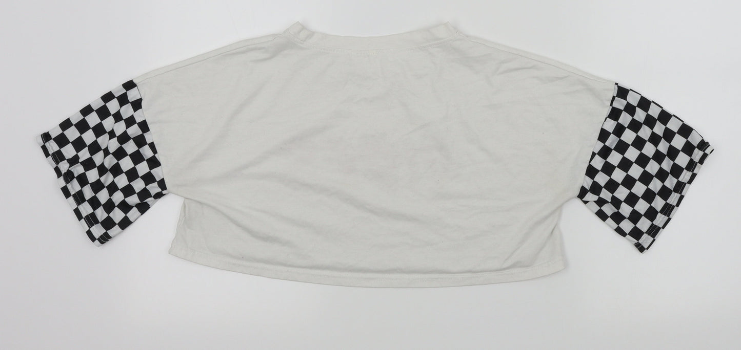Womens UK Size M Preworn White Basic T-Shirt