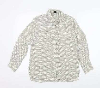 Womens UK Size 6 New Look White Basic Button-Up