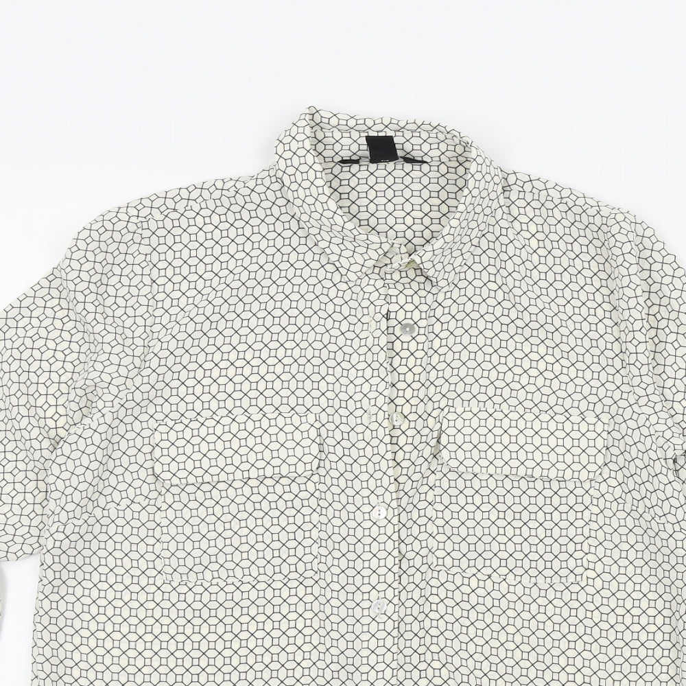 Womens UK Size 6 New Look White Basic Button-Up