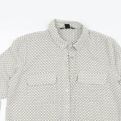 Womens UK Size 6 New Look White Basic Button-Up