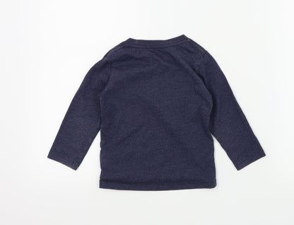 BABY GAOP Baby Blue Houndstooth  Basic T-Shirt Size 12-18 Months